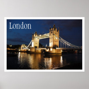 Towerbrug bij Night, Londen, Engeland Poster