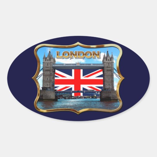 Towerbrug Ovale Sticker (Voorkant)