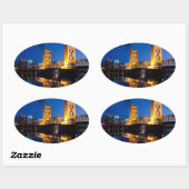 Towerbrug - Sacramento, CA Ovale Sticker (Vel)