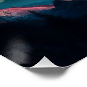 Towering Mountain Silhouet Puma Zonsondergang Perfect Poster (Hoek)