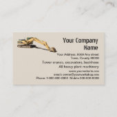 Towerkraan en gele graafmachine visitekaartje (Achterkant)