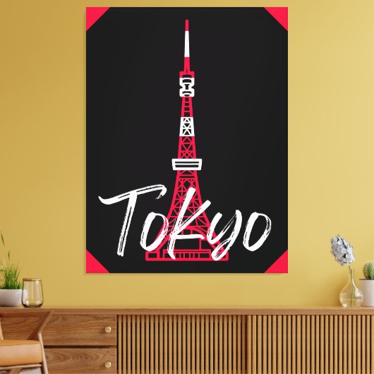 Towerschets van Tokio Minato, Tokio, Japan Canvas Afdruk (Insitu (Woonkamer))