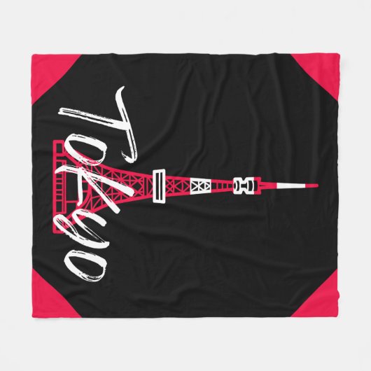 Towerschets van Tokio Minato, Tokio, Japan Fleece Deken (Voorkant (Horizontaal))