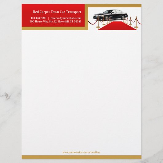 Town Car Letterhead Gepersonaliseerd Briefhoofd (Voorkant)