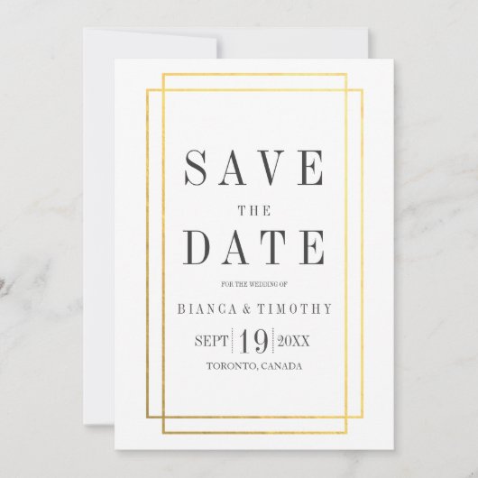 Town Hall Typografie Save the Date (Voorkant)