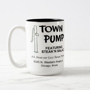 Town Pump Restaurant, Chicago, Verenigde Staten Tweekleurige Koffiemok