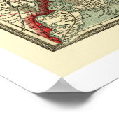 Town & Railroad New York Map 1888 Poster (Hoek)