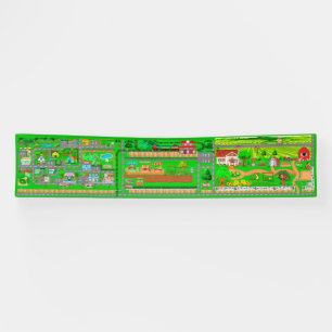 Town-Train-Boerderij Wegen voor Auto's 2.5x12 Bann Spandoek