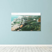 Town Uitzicht and WaterfrontBluff City, AK Canvas Afdruk (Insitu (Houten vloer))