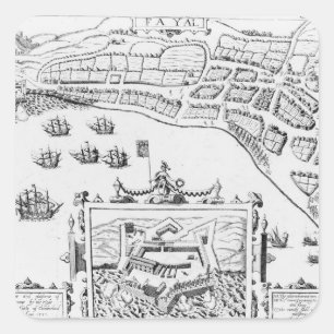 Towne en Platforme van Fayall Vierkante Sticker