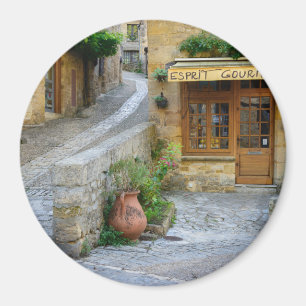 Townscape in Dordogne, France round magnet Magneet