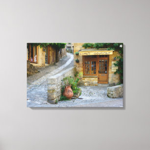 Townscape in Dordogne, Franse canvasafdruk Canvas Afdruk