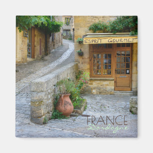Townscape in Dordogne, Franse tekstmagneet Magneet
