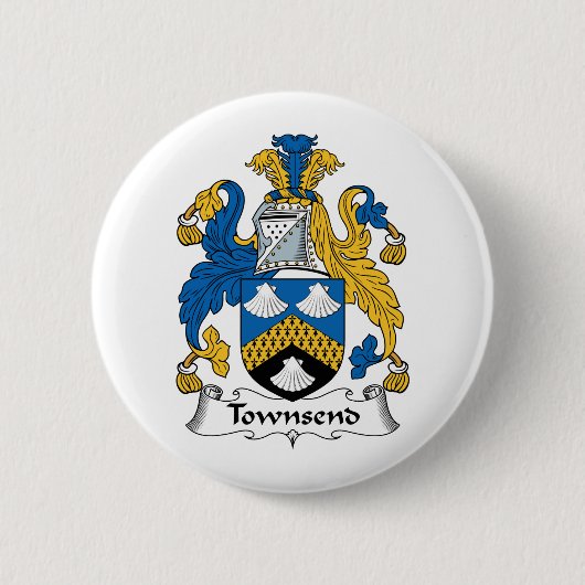 Townsend Family Crest Ronde Button 5,7 Cm (Voorkant)