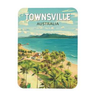 Townsville Australia Travel Art Vintage Magneet