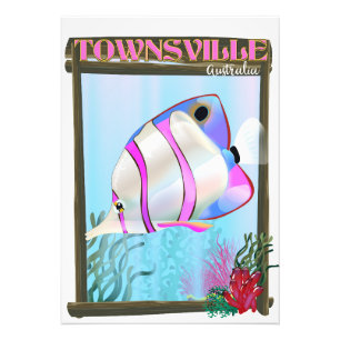Townsville Australië Tropische vis reisposter Foto Afdruk
