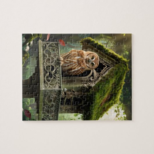 Towny uil en huis legpuzzel (Horizontaal)