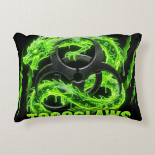 Toxic Claws Biohazard Dragon - Neon Groen Slijm Accent Kussen
