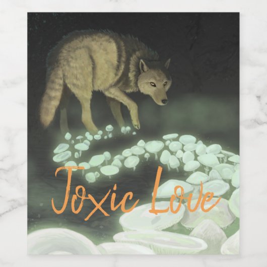 Toxic Love Wolf Trailing Death Mushrooms Wijn Etiket (Enkel label)