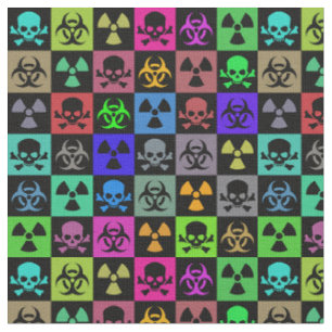 Toxic Skulls goth punk Kunst Stof