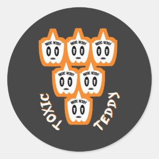 TOXIC TEDDY nieuw ontwerp Ronde Sticker