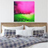 Toxisch groen landschap en paarse wolken canvas afdruk (Insitu (Slaapkamer))