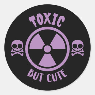 Toxisch maar Schattige waarschuwingssignaal Ronde Sticker