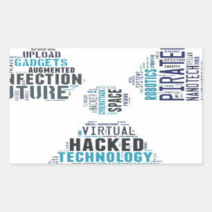 Toxische cyberpunk hacker rechthoekige sticker