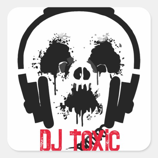 Toxische DJ Vierkante Sticker (Voorkant)