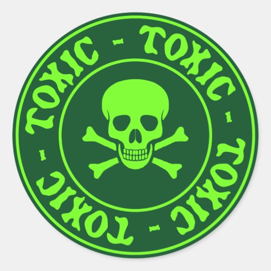 Toxische groene schedel en Crossbones Sticker (Voorkant)