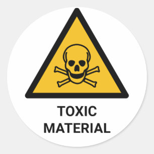 Toxische Materiële Waarschuwing, Caustic Chemisch Ronde Sticker