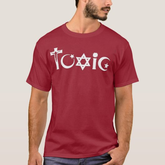 Toxische religie Atheïstische religie is giftig at T-shirt (Voorkant)