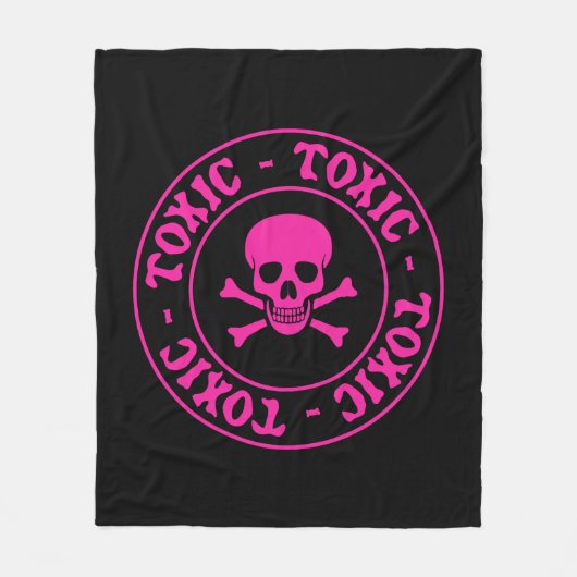 Toxische roze schedel fleece deken (Voorkant)