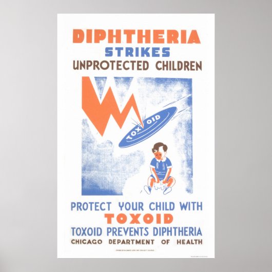 Toxoid Prevents Diptheria 1941 WPA Poster (Voorkant)