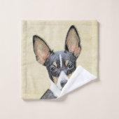 Toy Fox Terrier Peinture - Cute Original Dog Art (Gant de toilette)