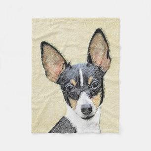 Toy Fox Terrier Schilderij - Mooie Originele Honde Fleece Deken