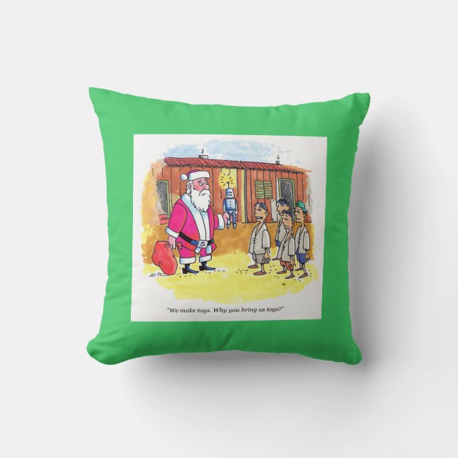 Toy Makers carré vert jeté oreiller (Recto)