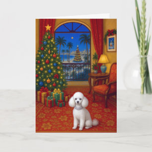 Toy Poodle Vakantie Feestdagen Kaart