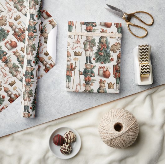 Toy Soldier Mice Christmas Pattern Cadeaupapier (Crafts)