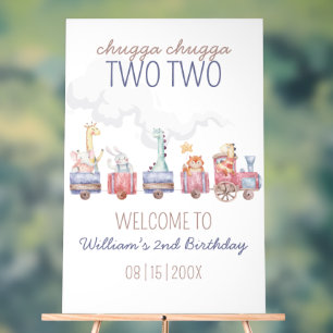 Toy Train All Aboard Anniversaire invitation, Zoo