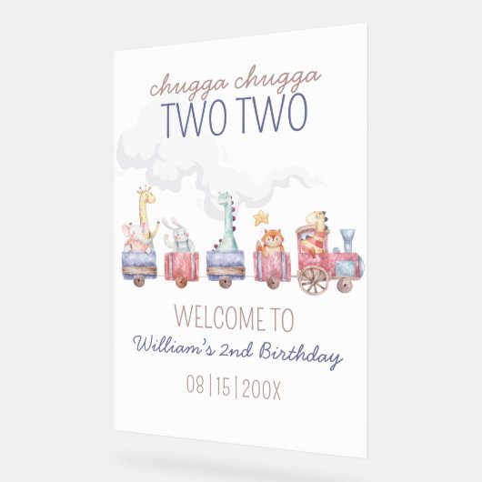 Toy Train All Aboard Anniversaire invitation, Zoo  (Angle)