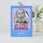 Toy Train Baby Boys Carte photo Faire-part de nais (Debout devant)
