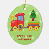 Toy Train, Baby's First Christmas Keramisch Ornament (Links)