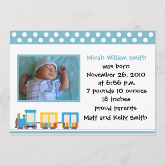 Toy Train Blue Faire-part de naissance