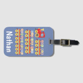 Toy Train Carrying Alphabet Blocks Personalised Bagagelabel (Voorkant (horizontaal))