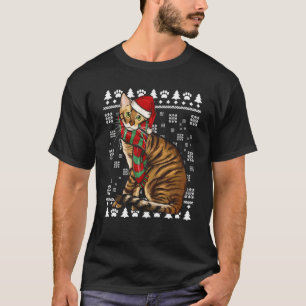 Toyger Cat Santa Hat Xmas lelijke kerst T-shirt