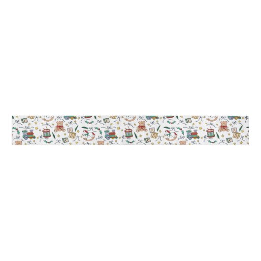 Toyland Classic Kerst Nostalgisch Speelgoed Grosgrain Lint (Voorkant)
