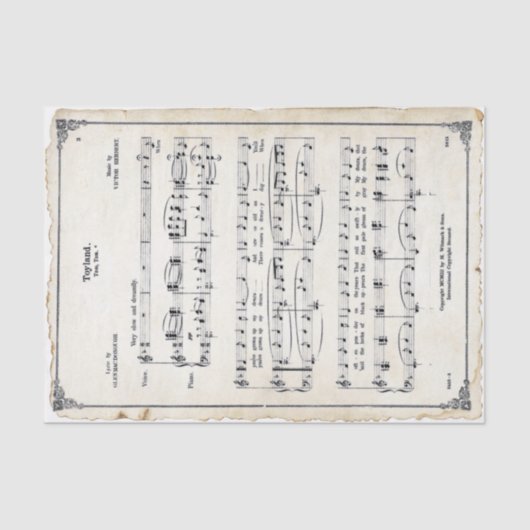  Toyland Sheet Music-kerstperkament Tissuepapier (Voorkant)