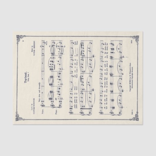  Toyland Sheet Music-kerstperkament Tissuepapier (Voorkant)