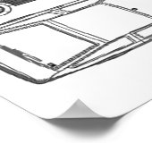 toyota corolla ae86 affiche d'impression bleue (Coin)